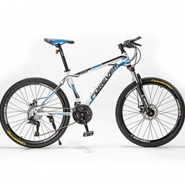 BNMKL Mountain Bike 21 velocità Mountain Bike, Bici da Strada con Assorbimento degli Urti 24 / 26 / 27, 5 Pollici, Mountain MTB Bike in Acciaio al Carbonio, Outroad Mountain Bike per Adolescenti Adulti, White Blue, 26inch