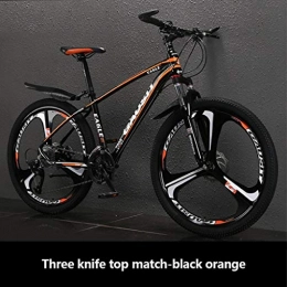 HUO FEI NIAO Mountain Bike 26" 27 / 30-Velocità Mountain bike for adulti, alluminio leggero sospensione totale frame, forcella della sospensione, freni a disco, Alta versione ( Colore : Black orange , Taglia : 27 speed )