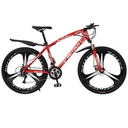 HECHEN Bici 26" Mountain bike 21 / 24 / 27 velocit Biciclette da strada, freni a doppio disco MTB, freno a disco con telaio in acciaio ad alto tenore di carbonio da viaggio all'aperto per uomo e donna, Rosso, 21 speed