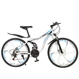 Poooooi Mountain Bike 26 Pollici Adulto Mountain Bike Assorbimento degli Urti in Acciaio al Carbonio Ad Alta velocit Auto Studente Studente Bicicletta per Adulti A Cavallo Gita A Scuola per Lavorare, White Blue, 27 Speed