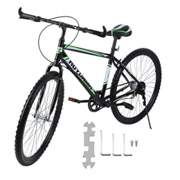 26 Pollici in Acciaio al Carbonio a velocit Singola V Brake Mountain Bike Ciclismo su Strada all'aperto Bici Senza ingorghi Bicicletta (Black & Green & Bianco)