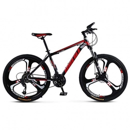 TOPYL Bici 26 Pollici Mountain Bike, Alto-Carbonio Coda Rigida in Acciaio MTB, Doppia Freno A Disco, Ispessita Telaio in Acciaio in Carbonioio, 3 Ruote Taglierine Nero / Rosso 26", 27 velocità