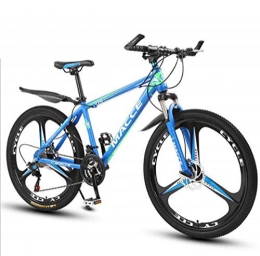 Tochange Bici 26" Wheel Mountain Bike per Uomo e Donna, Mountain Bike Trail Alto tenore di Carbonio Acciaio Pieno Sospensione Telaio MTB Double Disc Brake Biciclette, Unisex 27 velocità, Blu