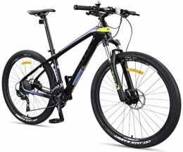 baozge Bici 27 Mountain Bike per Adulti da 5 Pollici Telaio in Fibra di Carbonio Ultraleggero Mountain Trail Bike Doppio Freno a Disco Uomo Donna Hardtail Mountain Bike Giallo 27 velocità