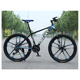 NBVCX Mountain Bike Accessori per la Vita Mountain Bike con Sospensione Anteriore a 27 velocità Unisex Telaio da 17 Pollici Ruote da 26 Pollici a 10 Raggi con Freni a Doppio Disco Nero