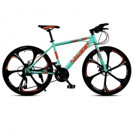 RSJK Mountain Bike Adult Mountain Bike Cross Country Speed Racing Unisex 26" 30 Speed System Front And Rear Mechanical Disc Brakes One Wheel Red@6 coltelli Verdi_30 velocit 26 Pollici [160-185 cm