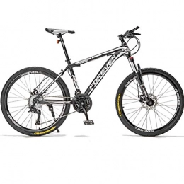 BNMKL Mountain Bike Alto-Acciaio al Carbonio Mountain Bike, 24 / 26 / 27, 5 Pollici 21 / 24 / 24 / 30 velocità Bicicletta Bici, Mountain Sedile Regolabile, Doppio Freno A Disco Mountain Bike Adulto, Bianca, 24 inch 27 Speed