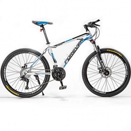 BNMKL Mountain Bike Alto-Acciaio al Carbonio Mountain Bike, 24 / 26 / 27, 5 Pollici 21 / 24 / 24 / 30 velocità Bicicletta Bici, Mountain Sedile Regolabile, Doppio Freno A Disco Mountain Bike Adulto, Blu, 24 inch 24 Speed