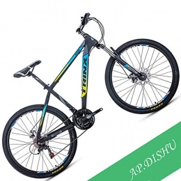 AP.DISHU Bici AP.DISHU 26 Pollici Mountain Bike, Cambio A 21 velocità Mountain Bike Sospensione A Forcella Bicicletta da Ciclismo Adatto da 165-180 Cm, Blu