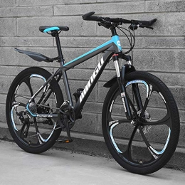 AP.DISHU Bici AP.DISHU 30 velocit Mountain Bike Bicicletta da Montagna A Coda Dura Freno A Doppio Disco E Forcella con Sospensione Anteriore Ruota da 24 / 26 Pollici, Blu, 26inch