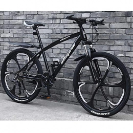 AP.DISHU Mountain Bike AP.DISHU Biciclette da Mountain Bike A 27 velocit, Telaio in Acciaio al Carbonio Leggero Mountain Bike Doppio Freno A Disco Bici da Strada per Giovani Uomini E Donne, Nero, 26inch