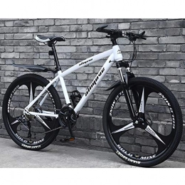 AP.DISHU Mountain Bike AP.DISHU Mountain Bike Biciclette, 30 velocit velocit Variabile Doppio Freno A Disco Mountain Bike Telaio in Acciaio al Carbonio Leggero Bici da Strada per Uomo E Donna, Bianca, 26inch