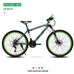 Aquila Mountain Bike Aquila Mountain Bike 26 Pollici, Telaio Doppio Freno a Disco della Bicicletta Hardtail, Mountain Bike Paese Uomo 21 / 24 / 27 velocità AQUILA1125 ( Color : Green , Size : 24 Speed )