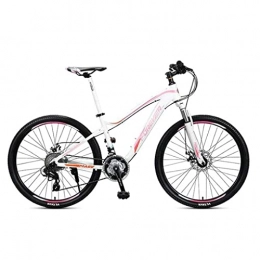 BaiHogi Bici BaiHogi Bici da Corsa Professionale, Mountain Bike, 26"Uomini / Donne Hardtail Bici, alumiframe con Freni a Disco e Sospensione Anteriore, 27 velocità / Rosa (Color : Pink, Size : -)
