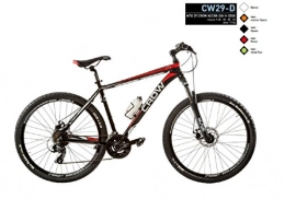 Cicli Puzone Mountain Bike BICI 29 CROW ALLUMINIO SHIMANO ACERA 24V MODELLO CW29-D (NERO - ROSSO) MADE IN ITALY (50 CM)