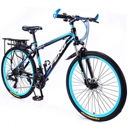 Doris Mountain Bike Bici da Mountain da Uomo, Hardtail Mountain Bike, Ammortizzatore Forcella Ammortizzata MTB Ingranaggi Doppi Freni A Disco Biciclette, Black Blue, 26inch 30speed