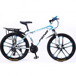 Doris Mountain Bike Bici da Mountain, Mountain Bike per Adulti Ammortizzatore Anteriore Freni A Disco Daul, Uomo Donna Outdoor Sport Ciclismo Biciclette da Strada Cyclette, White Blue, 24inch 27speed