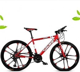 Suge Bici Bici elettrica Pieghevole 26 Pollici Fat Tire Neve Bici Mountain Bike, Doppio Freno a Disco della Bici di Montagna degli Uomini, Biciclette Sedile Regolabile (Color : Red, Size : 21 Spee)
