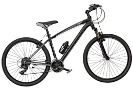 Cicli Puzone Mountain Bike BICI MISURA 26 UOMO MTB FRONT AMMORTIZZATA BICICLETTA ALLUMINIO RAGAZZO MOUNTAIN BIKE KUSTER CAMBIO SHIMANO 21V MADE IN ITALY ART. KR26 (45 CM, NERO ARGENTO OPACO)