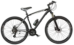 Cicli Puzone Mountain Bike BICI MISURA 27, 5 UOMO MTB FRONT AMMORTIZZATA BICICLETTA ALLUMINIO RAGAZZO MOUNTAIN BIKE KUSTER FRENI A DISCO CAMBIO SHIMANO 21V MADE IN ITALY ART. KR275A-D (54 CM, NERO ARGENTO OPACO)