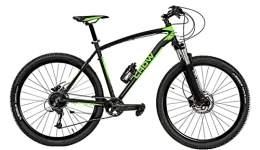 Cicli Puzone Mountain Bike BICI RUOTA 29 MTB FRONT AMMORTIZATA SUNTOUR BLOCCABILE CROW ALLUMINIO MOUNTAIN BIKE SHIMANO DEORE MONOCORONA 10V FRENI A DISCO IDRAULICI MADE IN ITALY ART. CROW29-D-10V (48 CM, NERO VERDE OPACO)