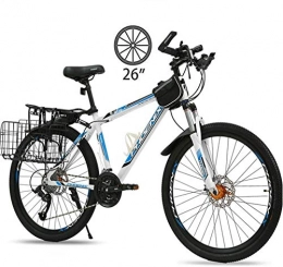 BUK Mountain Bike Bici Trekking, Teen Trekking Bike Cross Trekking Bikes Double Brake Bike Shock Absorbing off-Road Racing Bike 26 inch Students Variable Speed ​​Off-Road-27 velocità_Blu