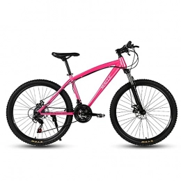 Bicicletta da mountain bike 21 velocità freno a doppio disco 26 pollici studenti maschi e femmine Bicicletta a velocità variabile a una ruota-PINK_21-SPEED