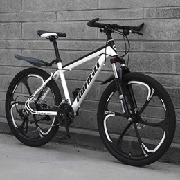 Generic Mountain Bike Bicicletta, Mountain Bike Telaio in Acciaio ad Alto tenore di Carbonio Freni a Disco Assorbimento degli Urti Bicicletta da Corsa per Adulti (Color : White, Size : 24 Spee