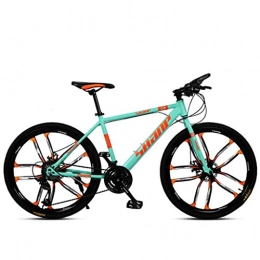 GXQZCL-1 Mountain Bike Bicicletta Mountainbike, Mountain bike, biciclette Hardtail Montagna, acciaio al carbonio Telaio, sospensioni anteriori e Dual Disc Brake, 26inch Ruote MTB Bike ( Color : Green , Size : 21-speed )