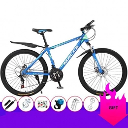 GXQZCL-1 Mountain Bike Bicicletta Mountainbike, Mountain bike, telaio in acciaio Biciclette da montagna, doppio freno a disco e le sospensioni anteriori, 26inch Spoke Wheel MTB Bike ( Color : Blue+Green , Size : 21 Speed )