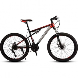 YHRJ Mountain Bike Bicicletta Per Adulti Mountain Bike Per Giovani Con Assorbimento Degli Urti, Bicicletta Da Strada Per Equitazione All'aperto, Doppio Assorbimento Degli Urti ( Color : Black red-24spd , Size : 26inch )