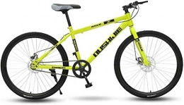 TTZY Mountain Bike Biciclette, 26" Ruota Anteriore Sospensione Mens Mountain Bike 19" Telaio Freni Single Speed ​​Disco Meccanico 6-6, Giallo, 24" SHIYUE (Color : Yellow, Size : 24)