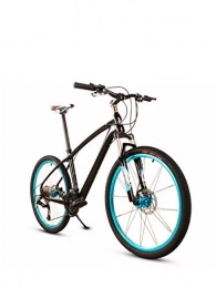 Domrx Bici Bicyclee Fibra di Carbonio a velocità variabile Assorbimento degli Urti Doppio Freno a Disco Anello per Coltello in Lega di Alluminio Adulto-Nero Blue_30speed