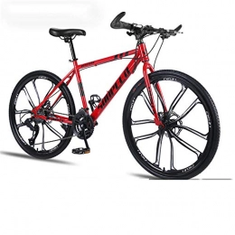 WSS Mountain Bike Bike da 26 pollici 21-velocità-doppio disco Freni a disco per studenti adulti Off-road-Dieci ruote a lama-Bicicletta rossa-30speed.