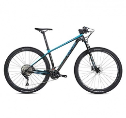 BIKERISK Mountain Bike BIKERISK 27.5 / 29" in Fibra di Carbonio della Bicicletta della Montagna con Forcella della Sospensione della 22 / 33 velocità della Bici di Montagna con Freno a Disco (Blu Nero), 22speed, 27.5×15