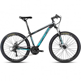 BQSWYD Bici BQSWYD Mountain Bike per Adulto con Forcella Ammortizzata / Doppio Freno a Disco, 26 MT da 27, 5 Pollici Full Suspension Mountain Bike con 21 velocità per Mountain Bike Fuoristrada, Blu, 27.5 * 15.5