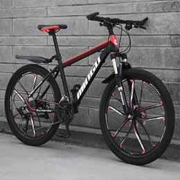 Breeze Mountain Bike BREEZE 26 Pollici Mountain Bike, Adulti Uomo 27-24-21velocità Mountain Biciclette, Telaio Alluminio, Freni a Disco Bicicletta Mountain Bike, Black Red, 21 Speed