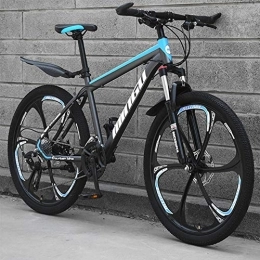 Breeze Mountain Bike BREEZE 26 Pollici Mountain Bike, Adulti Uomo 27-24-21velocità Mountain Biciclette, Telaio Alluminio, Freni a Disco Bicicletta Mountain Bike, Gray Blue, 24 Speed