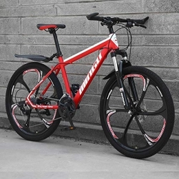 Breeze Mountain Bike BREEZE 26 Pollici Mountain Bike, Adulti Uomo 27-24-21velocità Mountain Biciclette, Telaio Alluminio, Freni a Disco Bicicletta Mountain Bike, Rosso, 24 Speed