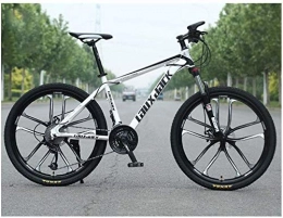 Chenbz Bici Chenbz Sport all'Aria Aperta MTB Sospensione Anteriore 30 velocità con Mountain Bike 26" 10 Razze con Freni a Doppio Olio e Telaio HighCarbon Acciaio, Bianco