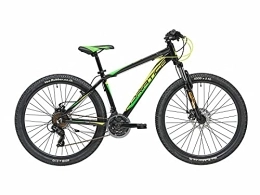 Cicli Adriatica Bici Cicli Adriatica Mountain Bike RCK 27, 5" Telaio in Alluminio, Forcella Ammortizzata e Cambio 21V (Nero-Giallo-Verde, Telaio 43 cm)