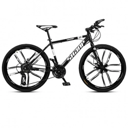 DGAGD Mountain Bike DGAGD 24 Pollici Mountain Bike Maschio e Femmina Adulto Super Leggero Bicicletta a velocità variabile Dieci Ruote da Taglio-Bianco e Nero_27 velocità