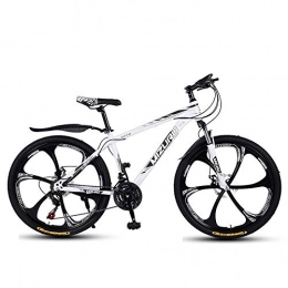 DGAGD Mountain Bike DGAGD 24 Pollici Mountain Bike velocità variabile Bicicletta da Corsa Leggera Sei Ruote di Taglio-Bianco Nero_24 velocità