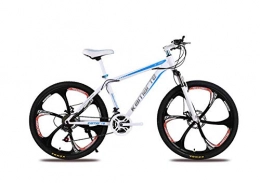 DGAGD Mountain Bike DGAGD 26 Pollici Mountain Bike Adulto Maschio e Femmina Bicicletta a velocità variabile Sei Ruote di Taglio-Bianco Blu_21 velocità