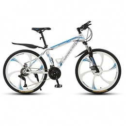 Domrx Mountain Bike Domrx Mountain Bike 21 24 27 30 velocità Ragazzi e Ragazze Forte Assorbimento degli Urti velocità variabile Mountain Cross-Country Veicolo-6 coltelli Bianco Blu_21