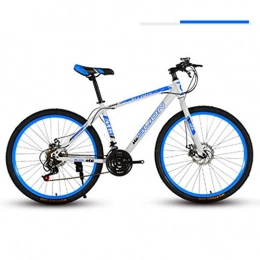 Domrx Bici Domrx Mountain Bike Maschio 26 Pollici Adulto 27 velocità variabile Ruota Integrale Freno a Doppio Disco Bicicletta da Corsa Cross Country-White And Blue_26 (160-185 cm)