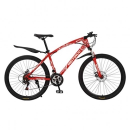 Dsrgwe Bici Dsrgwe Mountain Bike, Mountain Bike, 26inch della Rotella Acciaio al Carbonio Telaio Biciclette da Montagna, Doppio Freno a Disco e Forcella Anteriore (Color : Red, Size : 24-Speed)