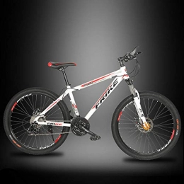 Edman Mountain Bike Edman Bicicletta da Mountain Bike, Lega di Alluminio da 26 Pollici, Assorbimento degli Urti a velocità variabile, Freni a Doppio Disco, Bicicletta per Adulti-Bianca_24 velocità