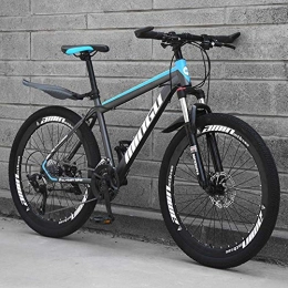  Mountain Bike Elegante Mountain Bike, Freni a Disco Meccanici Telaio in Acciaio al Carbonio Bicicletta a 21 velocità Bicicletta da Cross per Adulti per Esterni, Blu, 24 Pollici