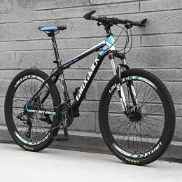  Mountain Bike Eleganti Mountain Bike Biciclette 21 velocità Telaio in Acciaio al Carbonio Leggero Bicicletta da Strada Freno a Disco Ruota a Raggi, Blu, 26 Pollici